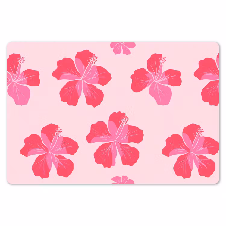 Placemat - 6 stuks - Hibiscus - Bloemen - Roze — 7