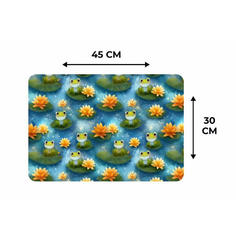 Placemat - 6 stuks - Kikker - Lelies - Groen — 3