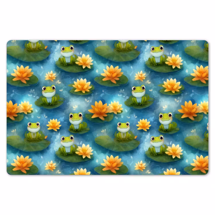 Placemat - 6 stuks - Kikker - Lelies - Groen — 7