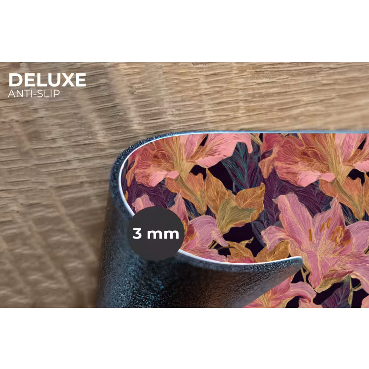 Placemat - 6 stuks - Lelies - Patroon - Roze - Goud — 4