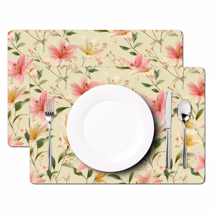 Placemat - 6 stuks - Lelies - Sereen - Kleurrijk — 2