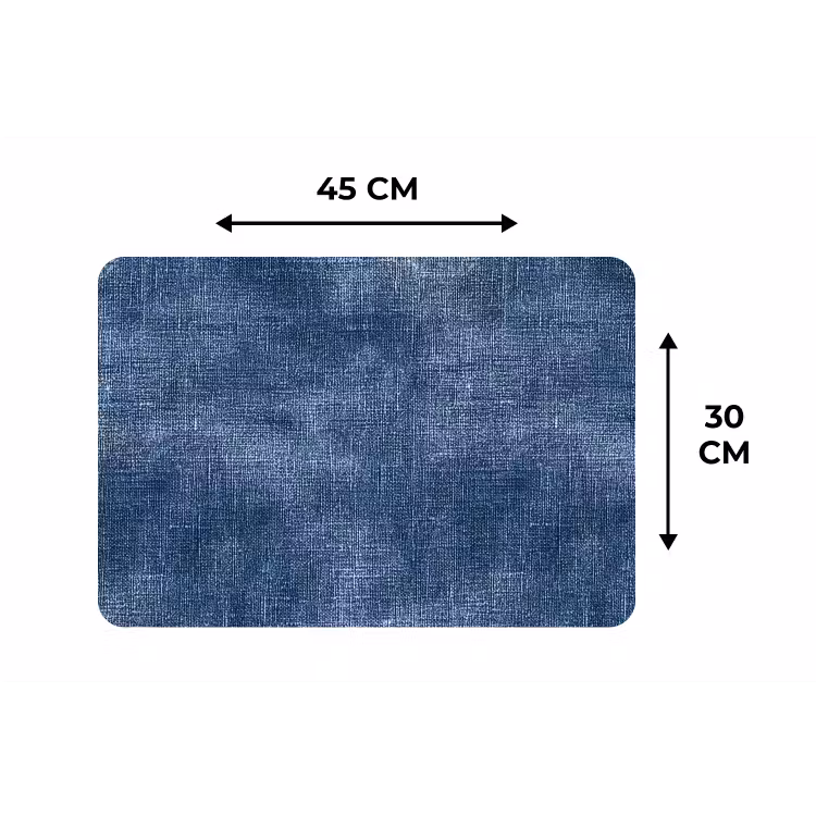 Placemat - 6 stuks - Linnen - Textuur - Patroon - Denim - Rustiek — 3