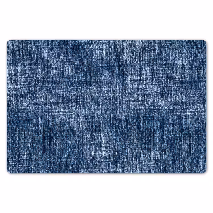 Placemat - 6 stuks - Linnen - Textuur - Patroon - Denim - Rustiek — 7