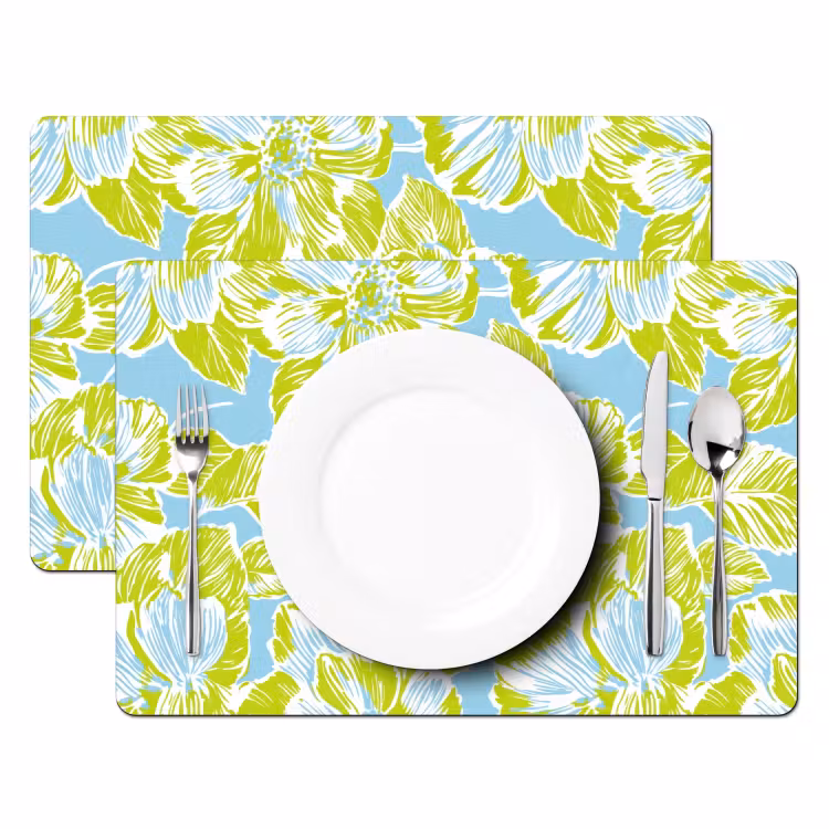 Placemat - 6 stuks - Modern - Bloemen - Groen — 2