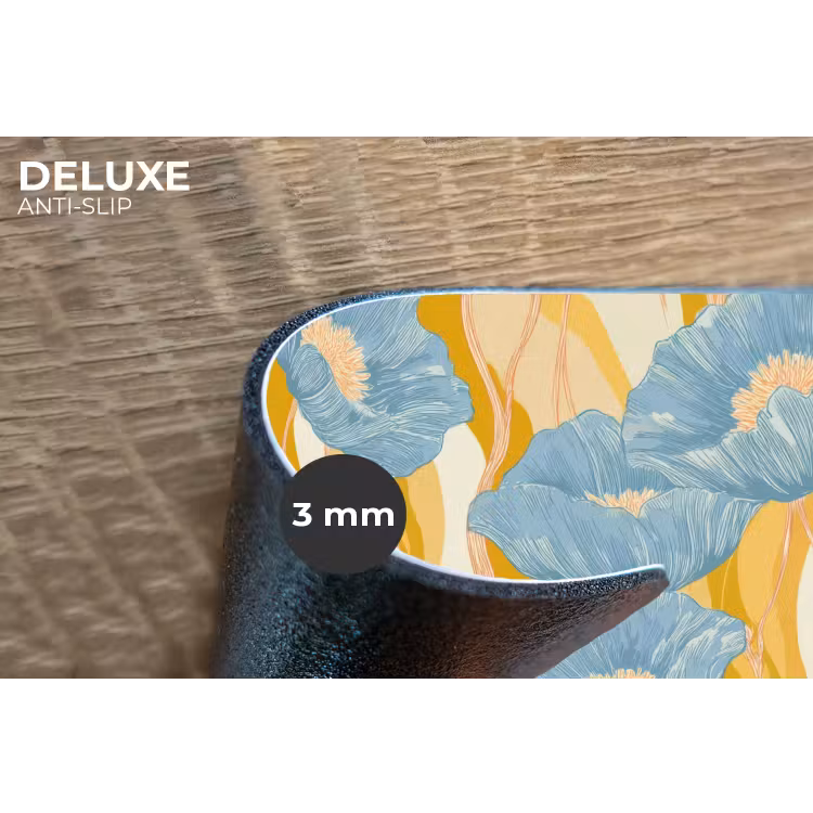 Placemat - 6 stuks - Papavers - Botanisch - Blauw — 4