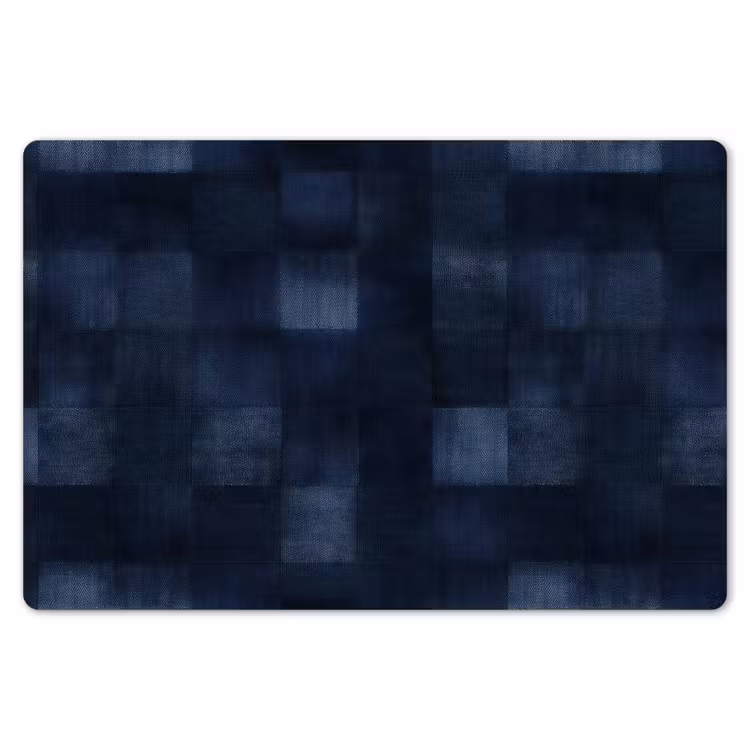 Placemat - 6 stuks - Patroon - Ruit - Marineblauw — 7