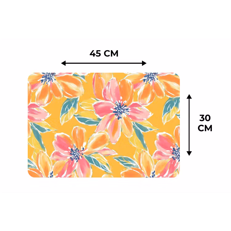 Placemat - 6 stuks - Textuur - Bloemen - Kleurrijk — 3