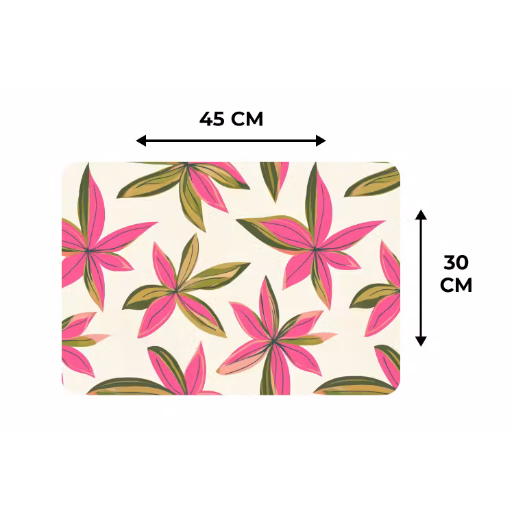 Placemat - 6 stuks - Tropisch - Bloem - Roze — 3