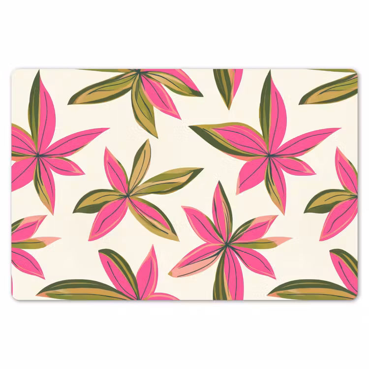 Placemat - 6 stuks - Tropisch - Bloem - Roze — 7