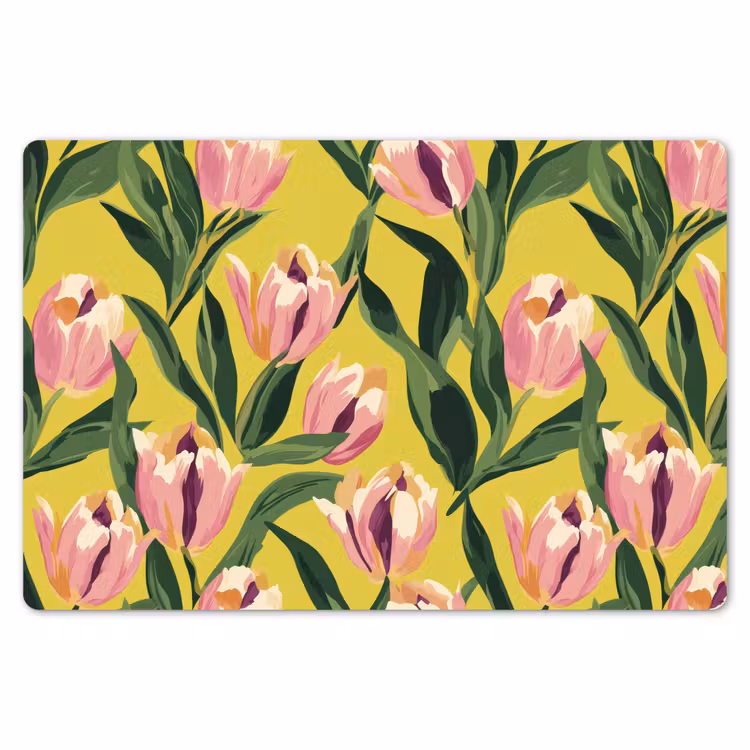 Placemat - 6 stuks - Tulpen - Botanisch - Geel — 7