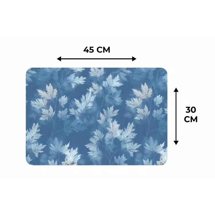 Placemat - 6 stuks - Varen - Botanisch - Patroon - Grijsblauw — 3