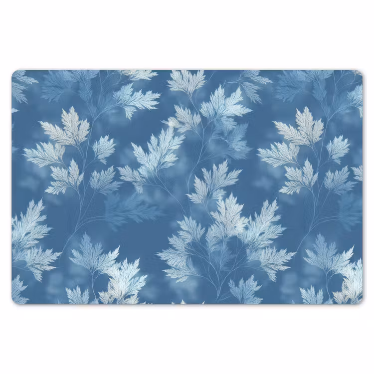 Placemat - 6 stuks - Varen - Botanisch - Patroon - Grijsblauw — 7