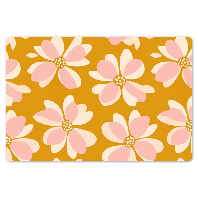Placemat - 6 stuks - Vintage - Bloemen - Okergeel — 7