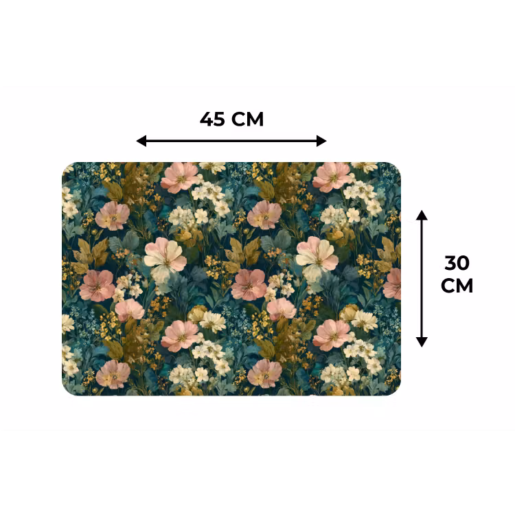 Placemat - 6 stuks - Wilde bloemen - Botanisch - Patroon - Roze - Romantisch — 3