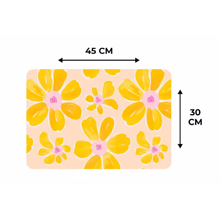 Placemat - 6 stuks - Zomers - Bloemen - Geel — 3