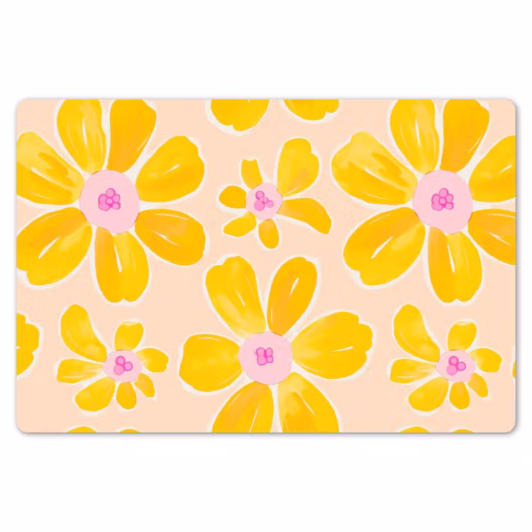 Placemat - 6 stuks - Zomers - Bloemen - Geel — 7