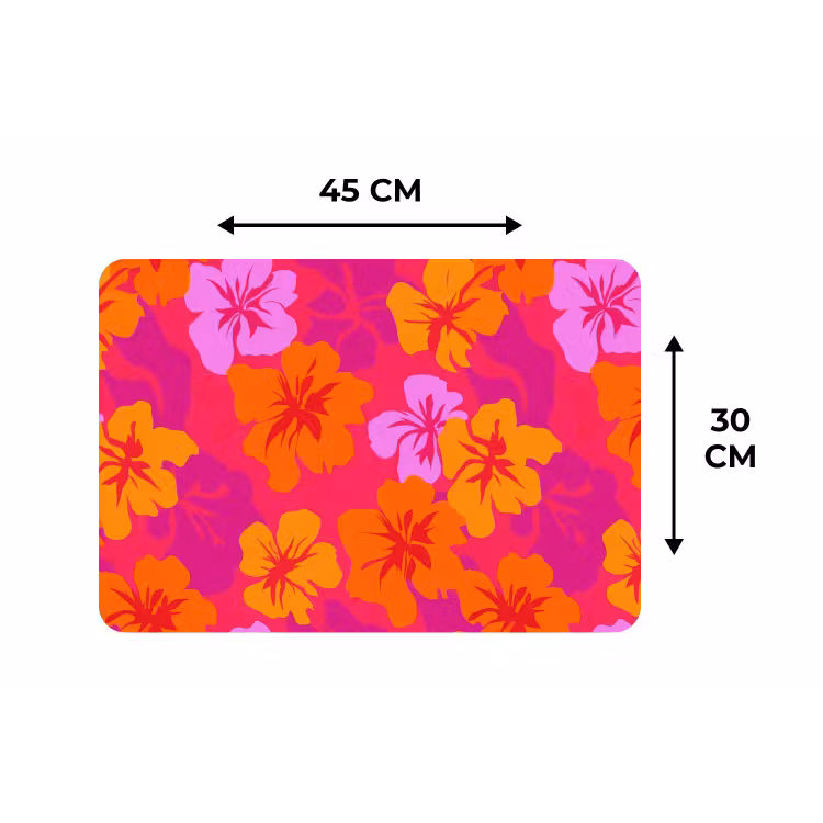 Placemat - 6 stuks - Zomers - Hibiscus - Kleurrijk — 3