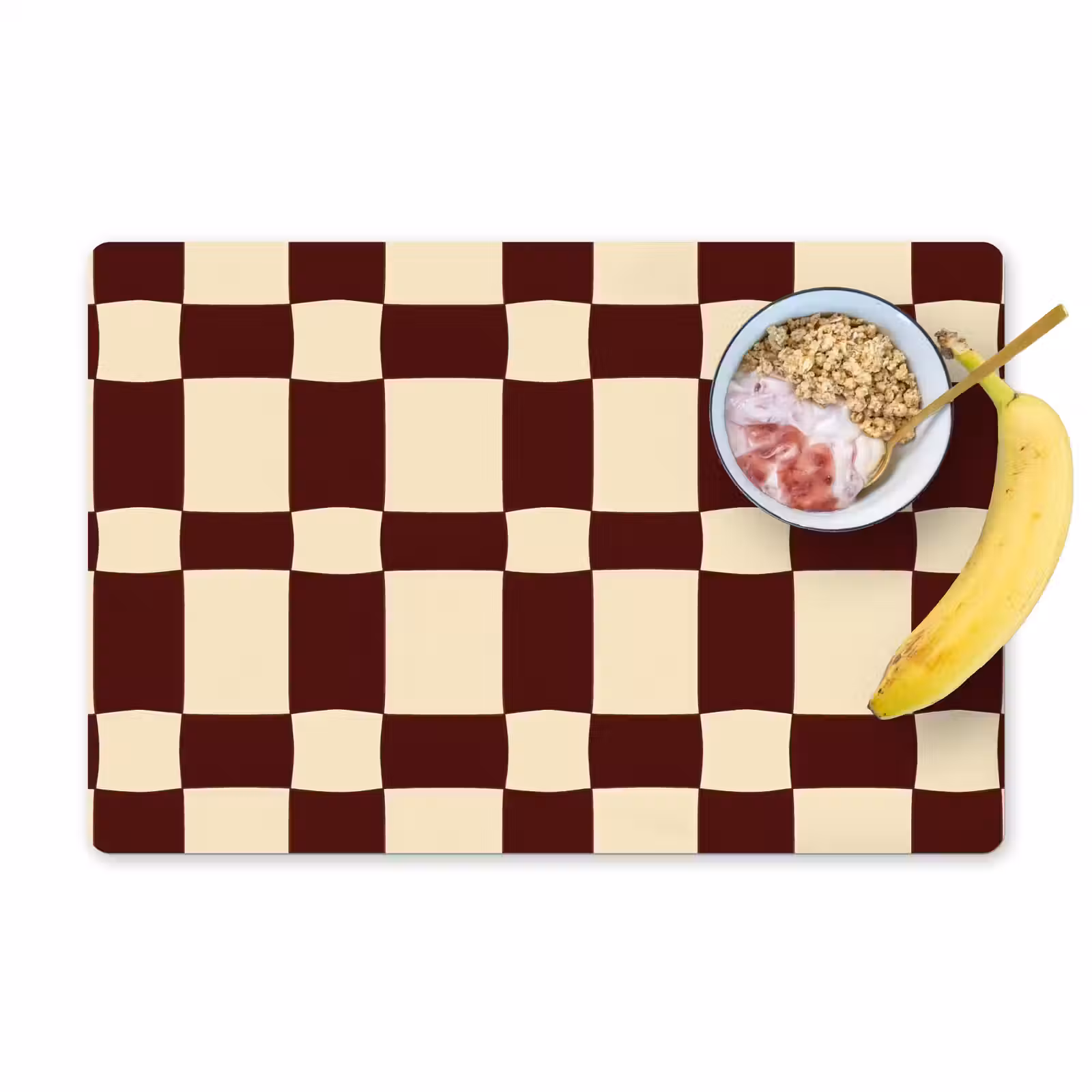 Placemat - 6 stuks - Retro - Patroon - Bruin — 1
