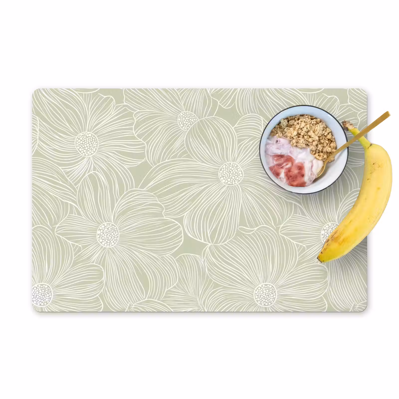 Placemat - 6 stuks - Sereen - Bloemen - Groen — 1