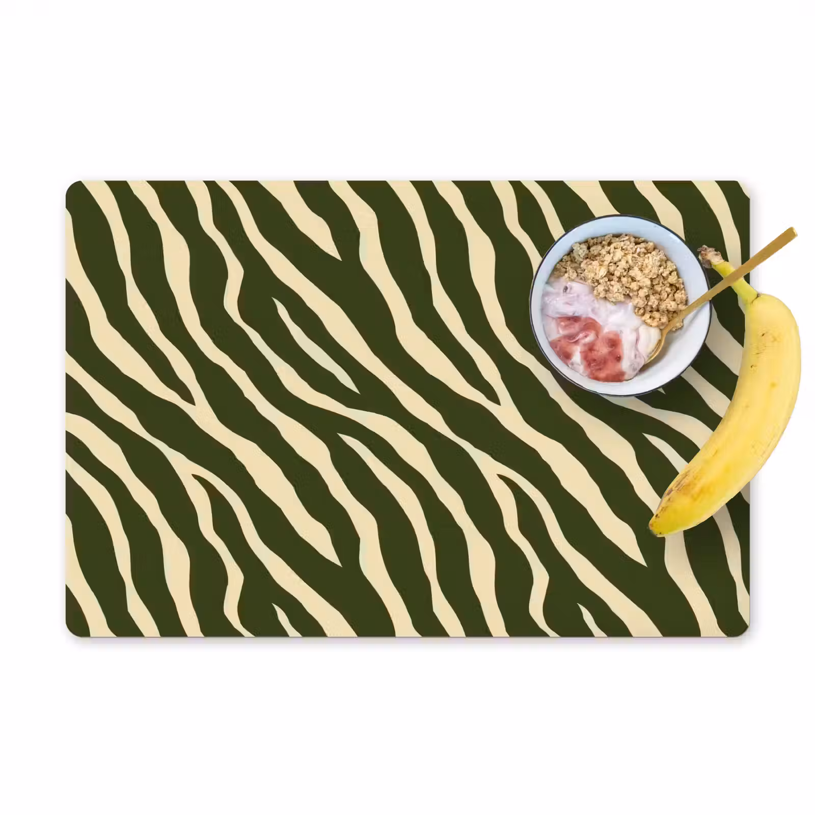Placemat - 6 stuks - Zebra - Patroon - Groen — 1