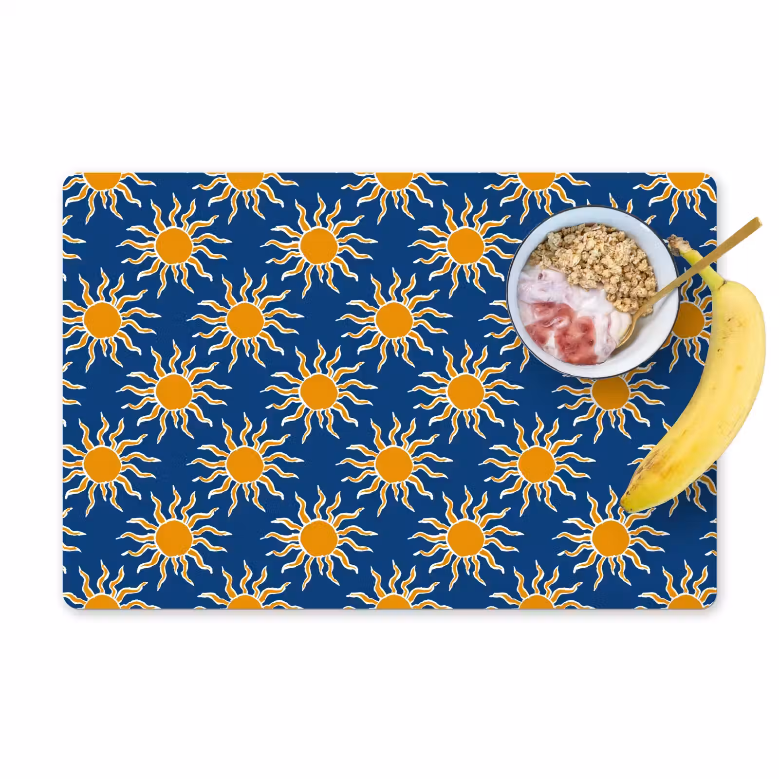 Placemat - 6 stuks - Zon - Patroon - Blauw — 1