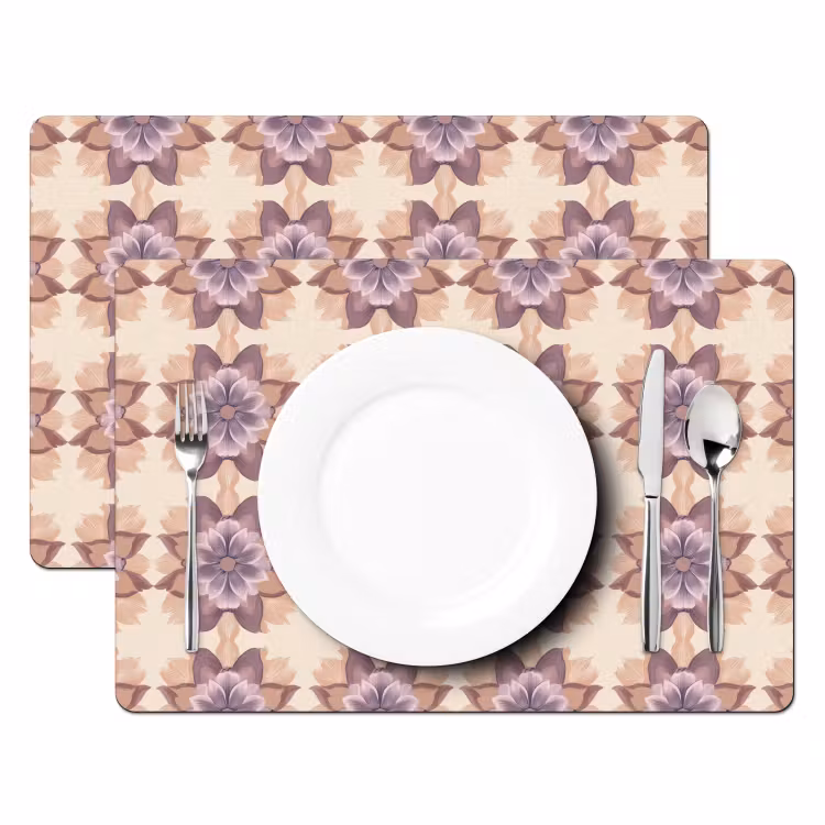 Placemat - 6 stuks - Klassiek - Patroon - Paars — 2