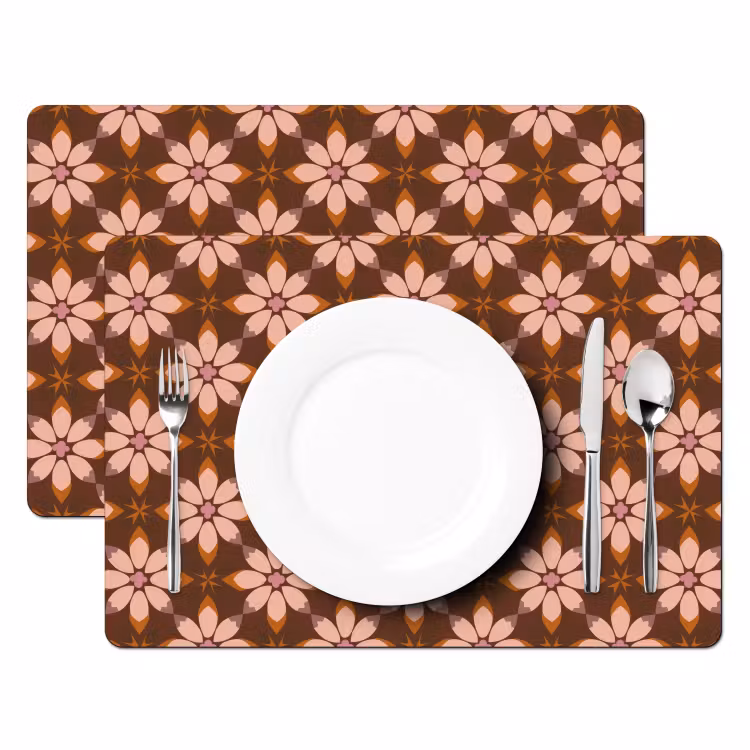Placemat - 6 stuks - Klassiek - Retro - Bruin — 2