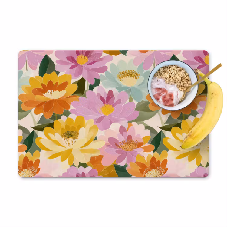 Placemat - 6 stuks - Lelies - Aquarel - Pastel — 1