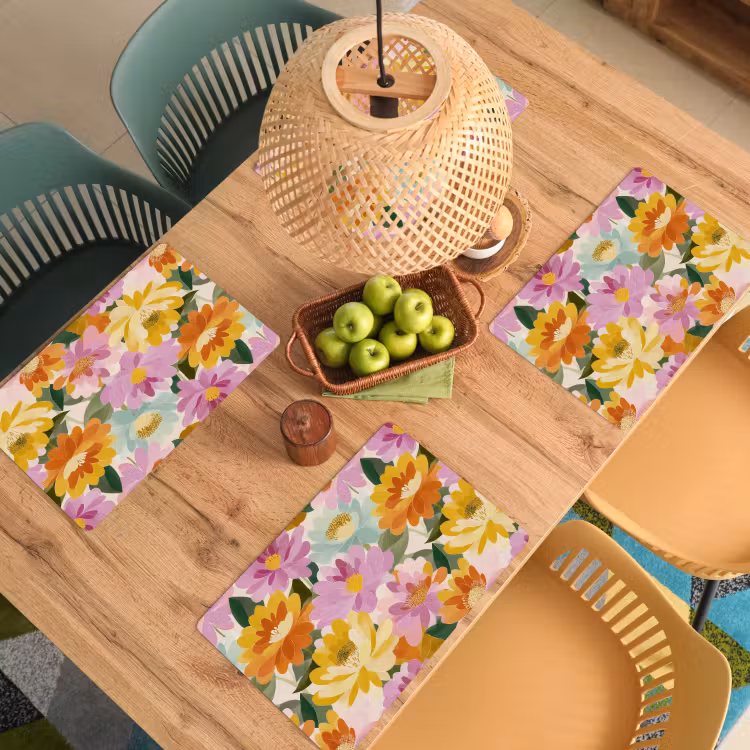 Placemat - 6 stuks - Lelies - Aquarel - Pastel — 6