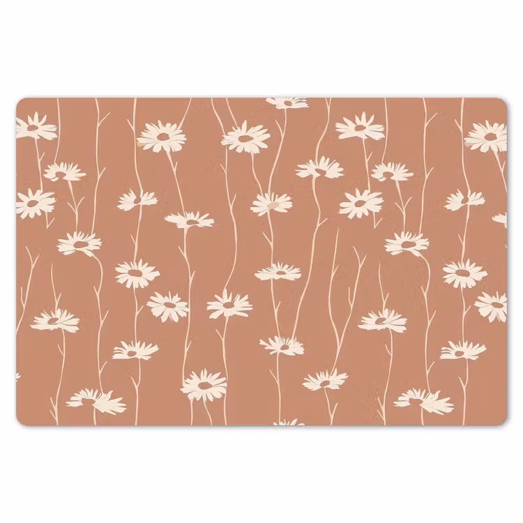 Placemat - 6 stuks - Madeliefjes - Subtiel - Terracotta — 7
