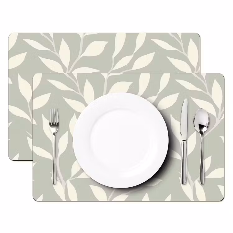 Placemat - 6 stuks - Minimalistisch - Patroon - Groen — 2