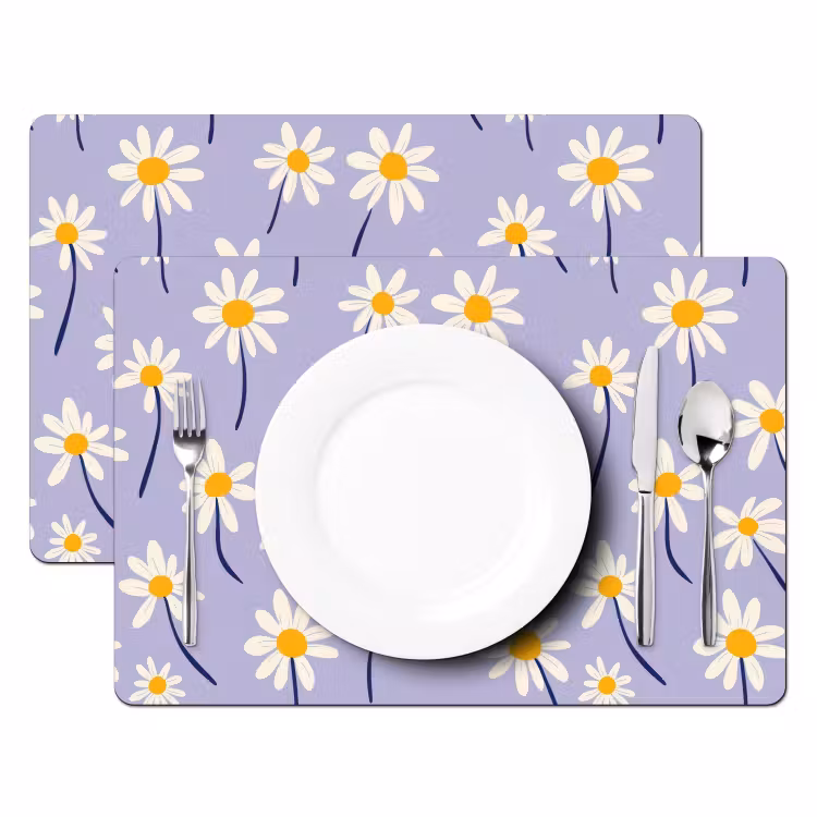 Placemat - 6 stuks - Modern - Madelief - Paars — 2