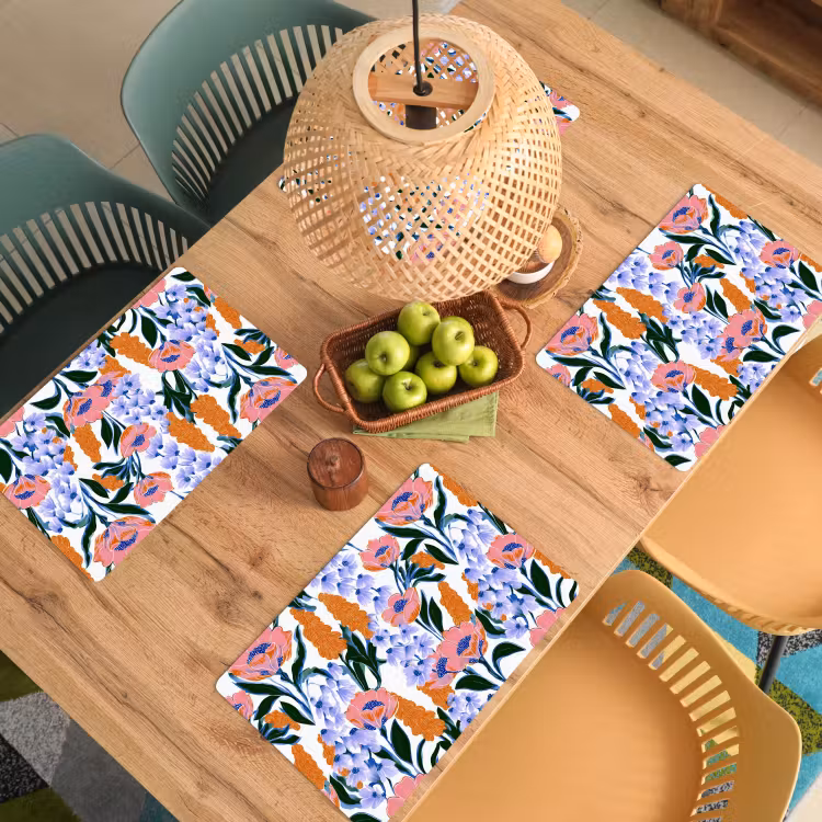 Placemat - 6 stuks - Patroon - Aquarel - Kleurrijk — 6
