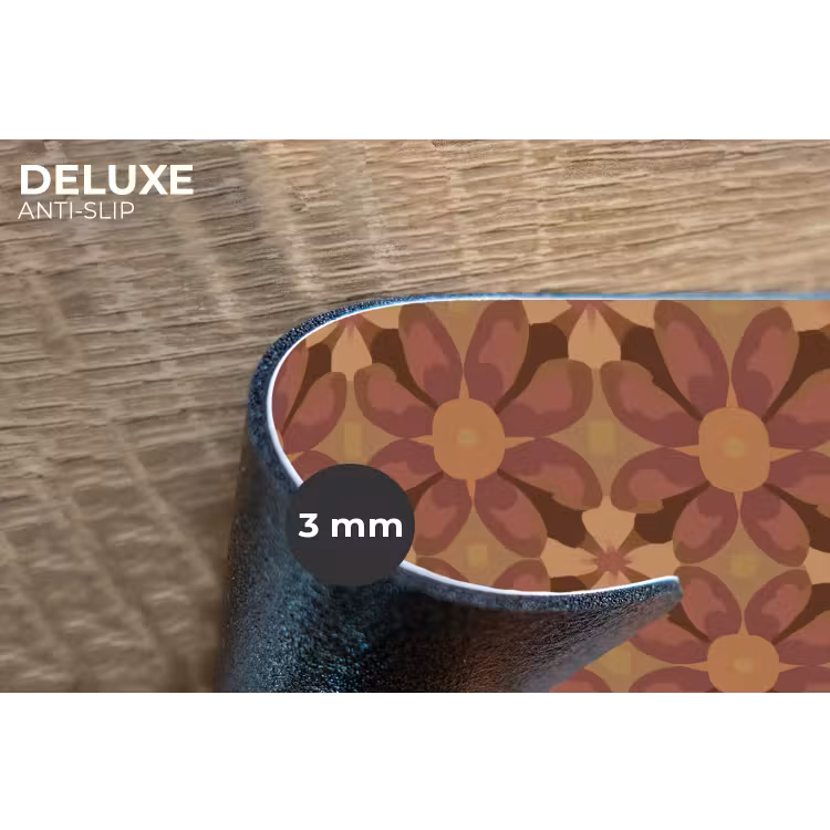 Placemat - 6 stuks - Retro - Bloemen - Bruin — 4