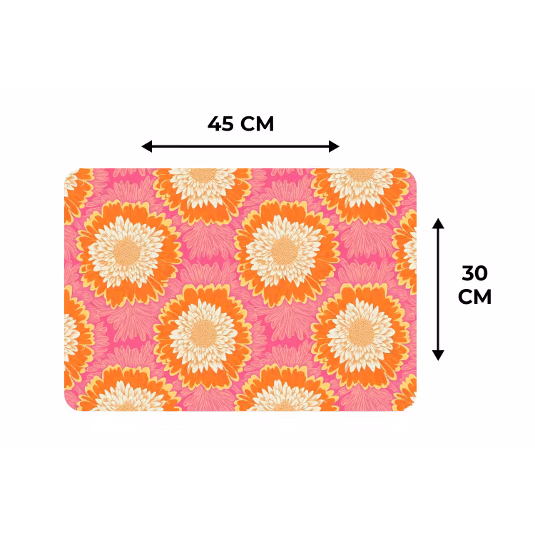 Placemat - 6 stuks - Retro - Bloemen - Kleurrijk — 3