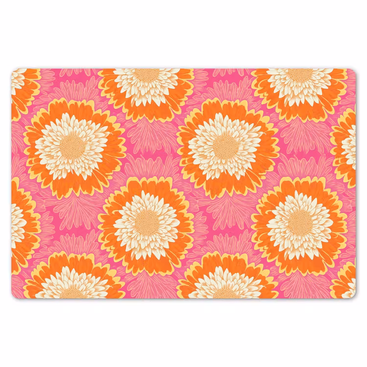 Placemat - 6 stuks - Retro - Bloemen - Kleurrijk — 7