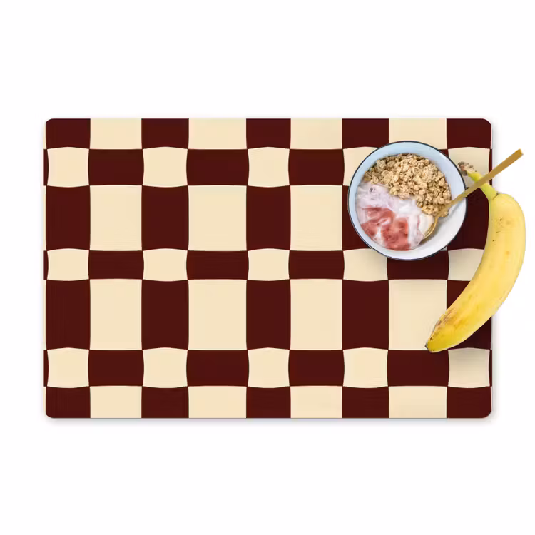 Placemat - 6 stuks - Retro - Patroon - Bruin — 1