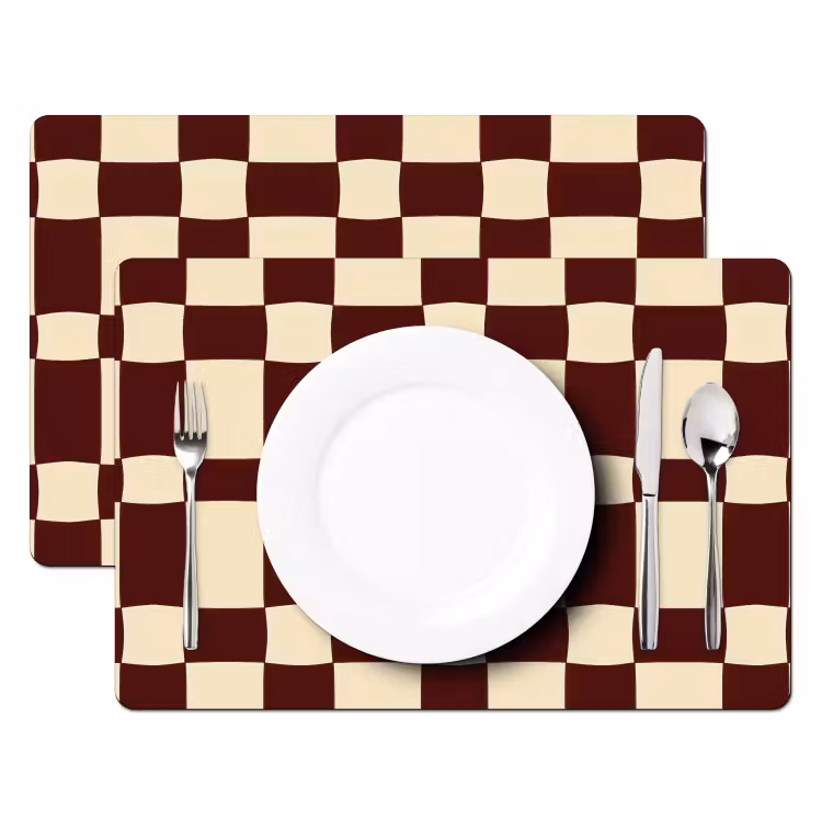 Placemat - 6 stuks - Retro - Patroon - Bruin — 2