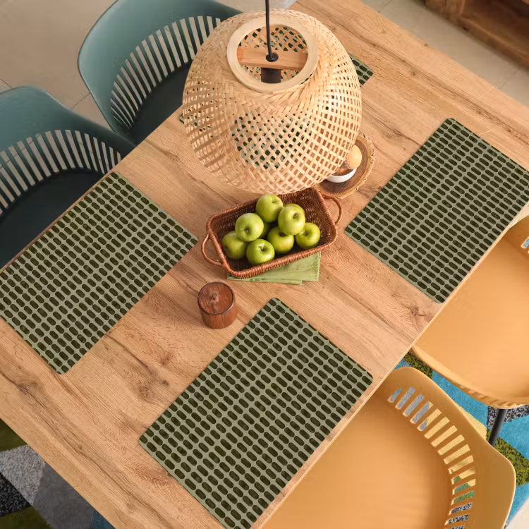 Placemat - 6 stuks - Ritmisch - Effect - Groen — 6