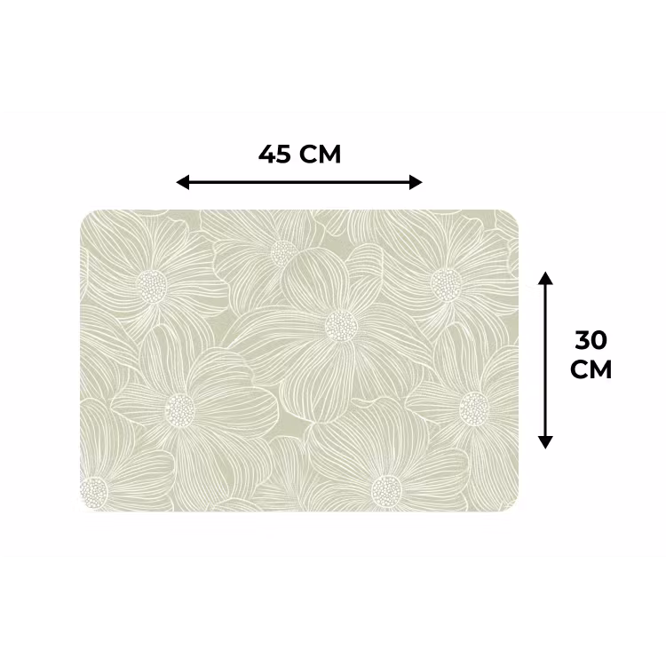Placemat - 6 stuks - Sereen - Bloemen - Groen — 3