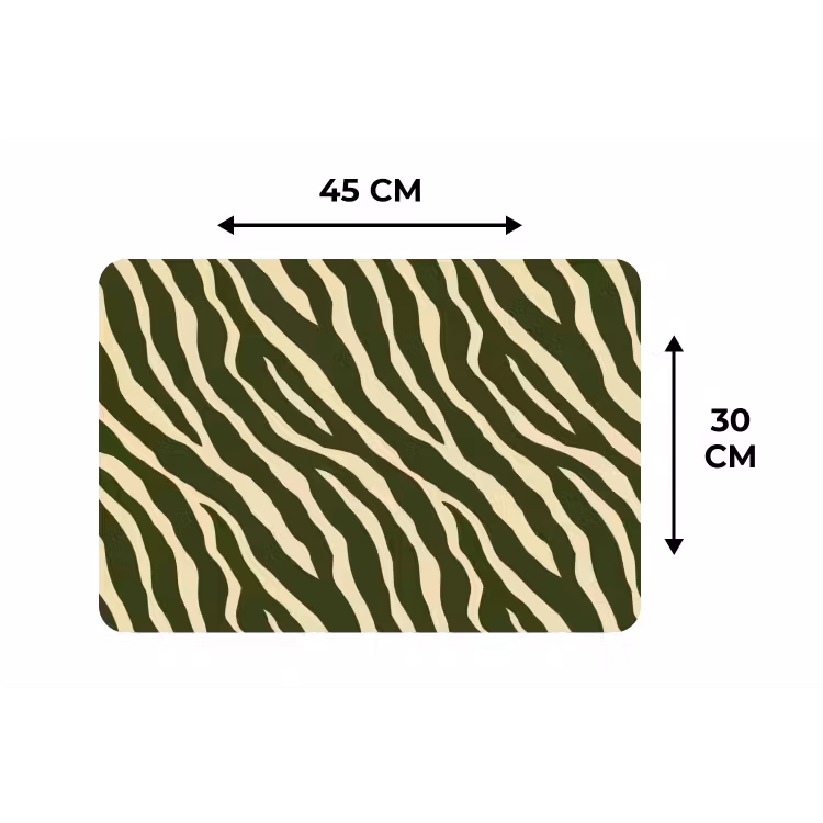 Placemat - 6 stuks - Zebra - Patroon - Groen — 3