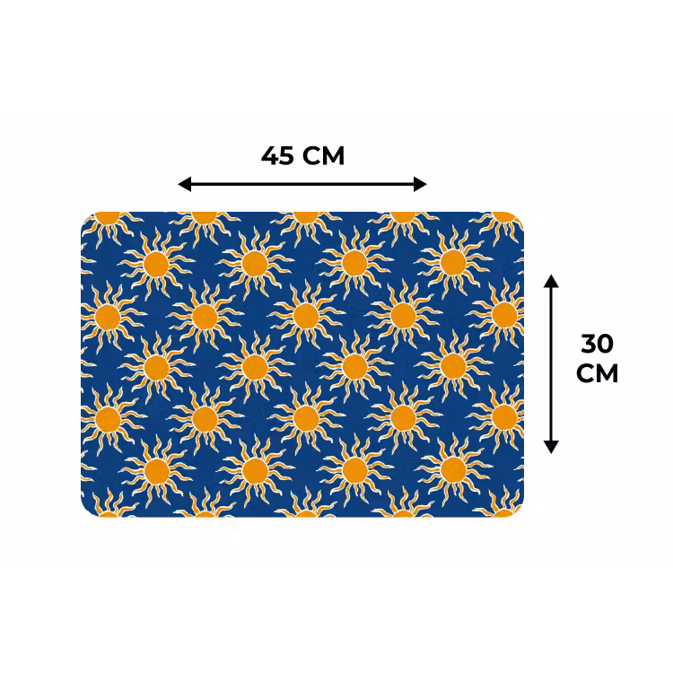 Placemat - 6 stuks - Zon - Patroon - Blauw — 3