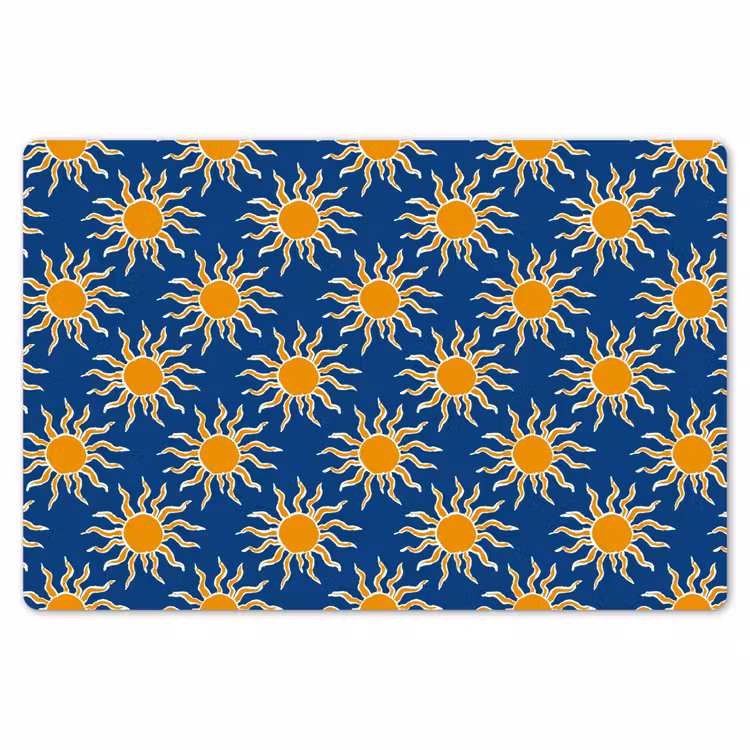 Placemat - 6 stuks - Zon - Patroon - Blauw — 7