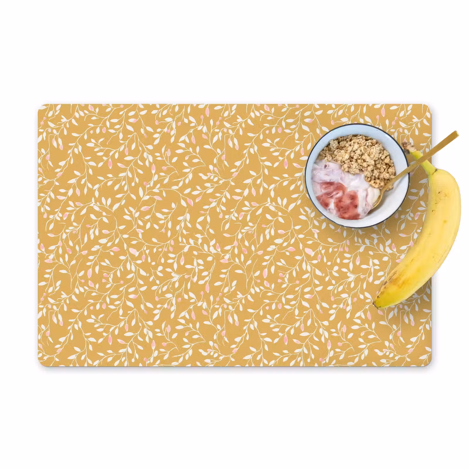 Placemat - 6 stuks - Takjes - Patroon - Oker — 1
