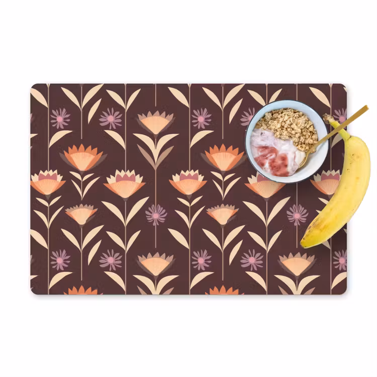 Placemat - 6 stuks - Elegant - Retro - Bruin — 1