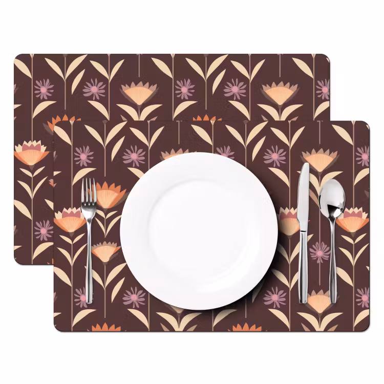 Placemat - 6 stuks - Elegant - Retro - Bruin — 2