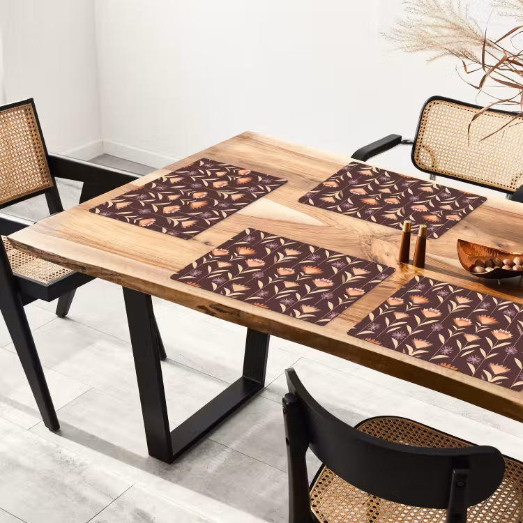Placemat - 6 stuks - Elegant - Retro - Bruin — 5