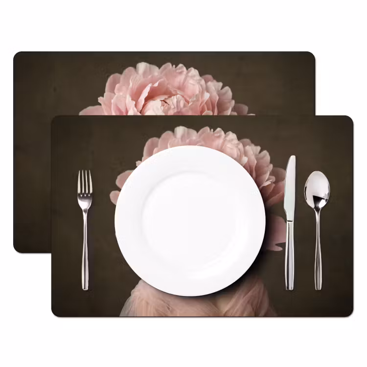 Placemat - 6 stuks - Gezicht - Roos - Roze — 2