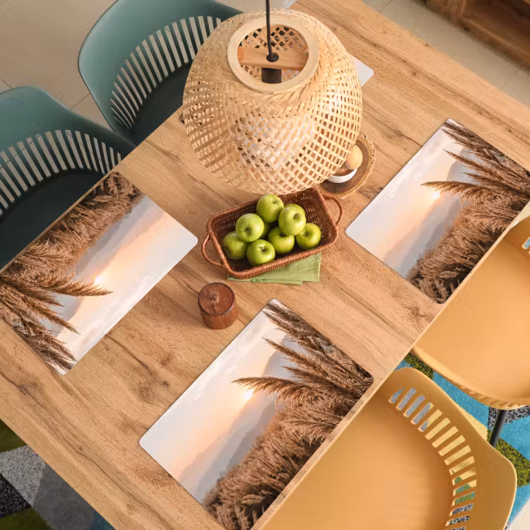 Placemat - 6 stuks - Gras - Veld - Zon - Natuur — 6