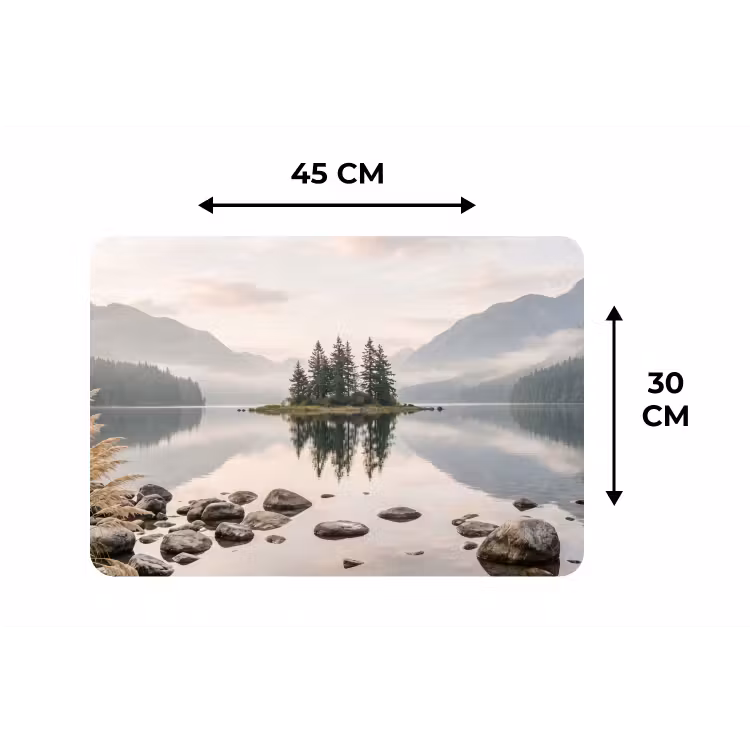 Placemat - 6 stuks - Meer - Bergen - Landschap - Groen — 3